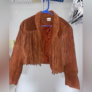 style works vintage suede fringe jacket! size XL